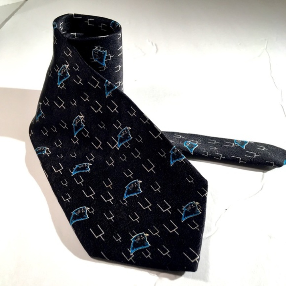 Carolina Panthers Black Silk Field Goal Necktie